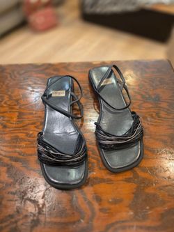 Impo Black Strappy Square-Toe Sandals