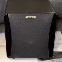 Velodyne Impact Mini Black 6.5" Subwoofer, with 8" Passive Radiator 180-watt RMS Class D digital amplifier * 6-1/2" front-firing driver * 8" down-firi