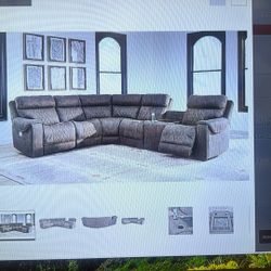 Hoopster 7-Piece triple power Reclining Sectional With Touchscreen Console Made By Ashley furniture!
