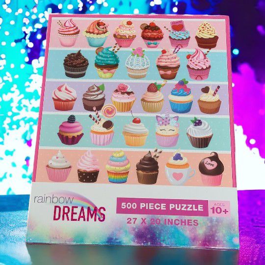 RAINBOW DREAMS 500-pc CUPCAKE Puzzle NEW