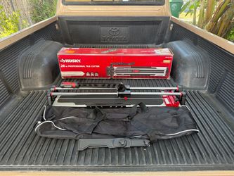 Husky 28 in. Tile Cutter with Tungsten Carbide Blade and Adjustable Gauge