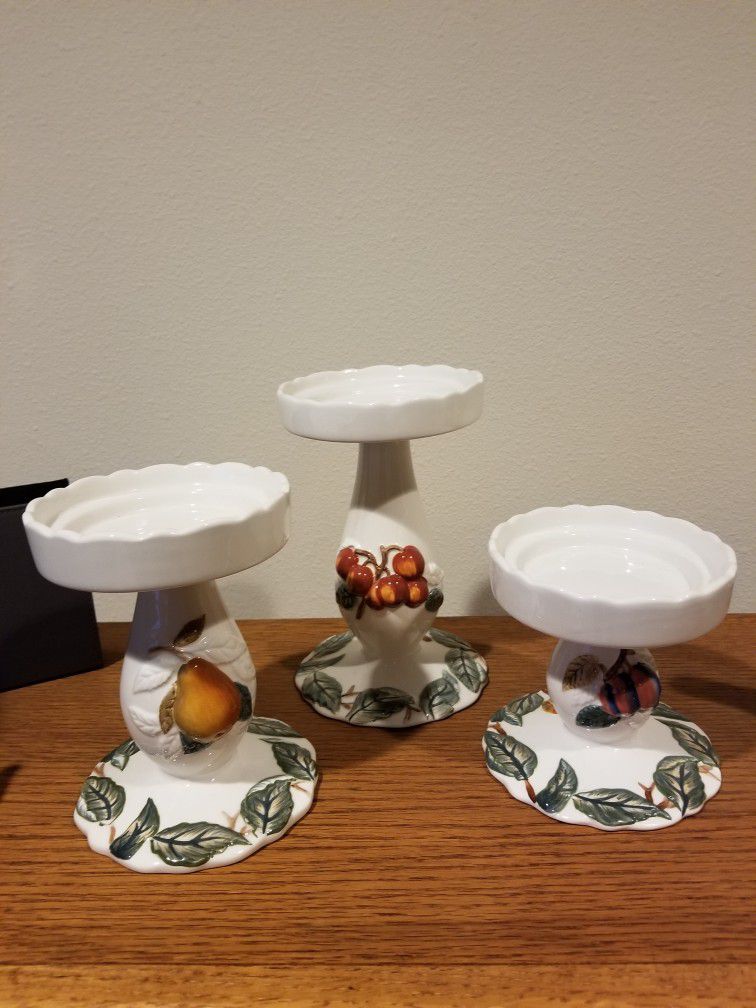 Set Of 3 Charter Club Home Summer Grove Pillar Candle Holders 