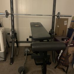 Weight Rack, Benches, And Weights