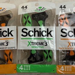 Schick Xtreme 3 Blades . lameds Face and Body