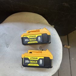 2 Packs 8000mAh Replacement for Dewalt 20V Max Battery Lithium-ion Compatible