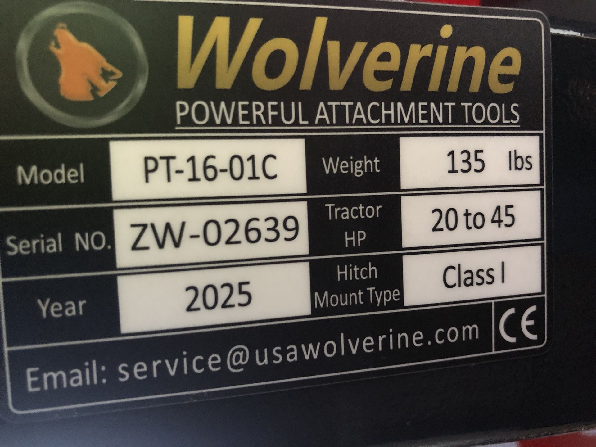 π 2025 Wolverine PT-16-01C Skid Steer Attachment β Universal Fit, 45β, Brand New - Never Used π₯
