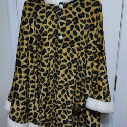 Ladies Leopard Print Poncho