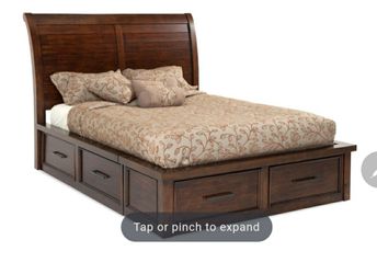 Wood 6 Drawer Storage Bed Frame (No Mattress)