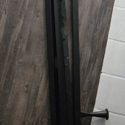 King-Size Metal Bed Frame with Wheels - Sturdy