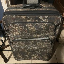 Vintage Tapestry Luggage Bag Floral Atlantic LARGE