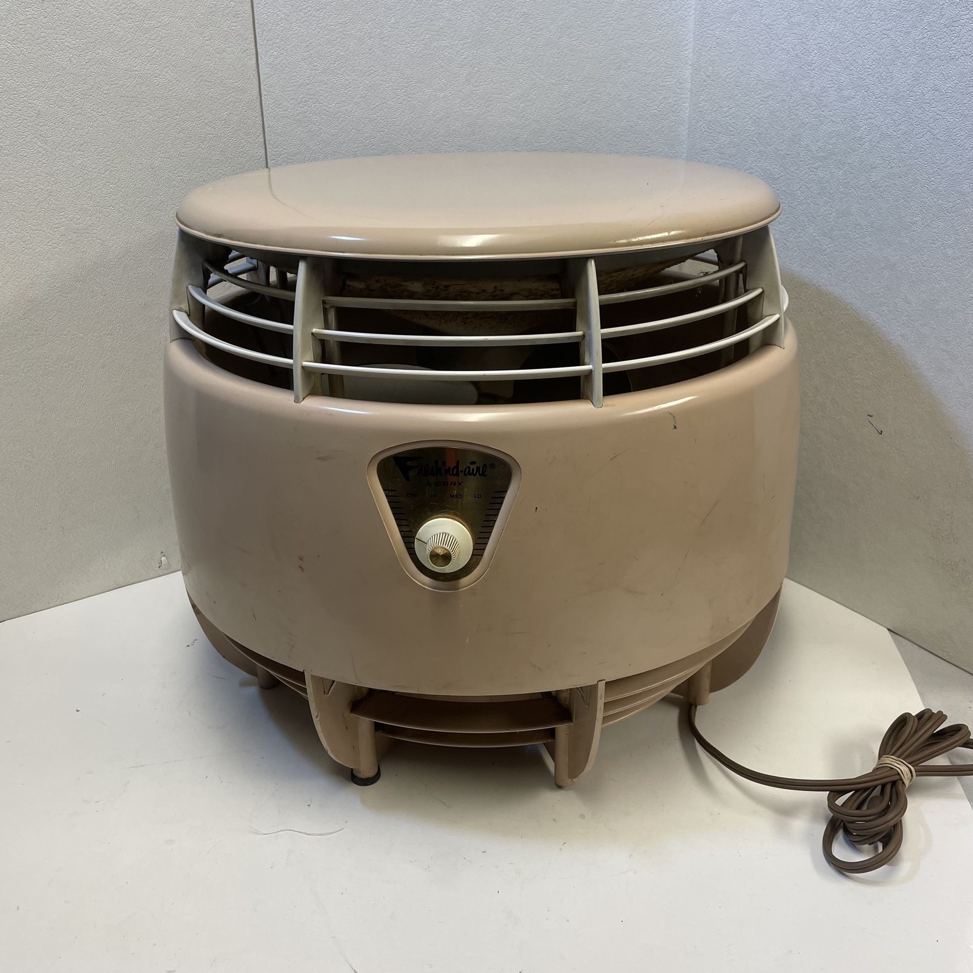 Vintage FRESH'ND AIRE By CORY 3-Speed Hassock FAN Two-Tone EUC F12-3A #1000