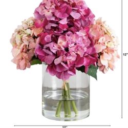 Nearly Natural  Faux 12" Hydrangea Arrangement SH