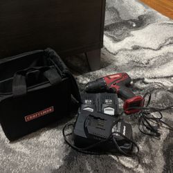 Craftsman Drill, Two Batteries, Charger, Carrying Case, And Owners Manuel