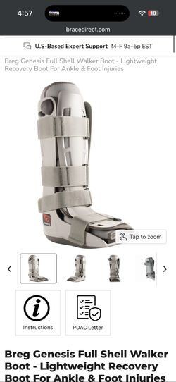 Breg Genesis Full Shell Walker Boot - Lightweight Recovery Boot For Ankle & Foot Injuries  Size medium