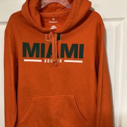 Miami Hurricanes Soccer - Fanatics Branded Campus Logo Pullover Hoodie Orange 