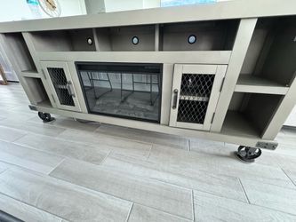 TV stand with fireplace
