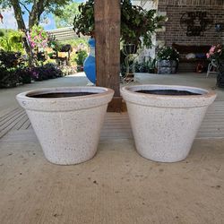 White Dots Clay Pots, Planters, Plants. Pottery, Talavera $55 cada una