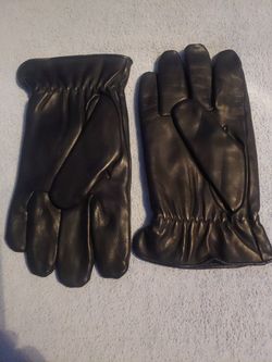 ISOTONER Black Genuine Leather Water Repellant Gloves XL