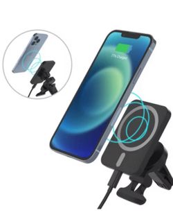 Wireless Magnetic Charging for MagSafe Charger Car Mount - Black