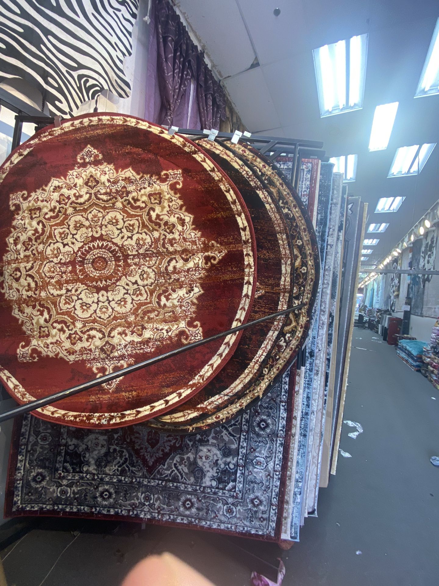 5x5 Round Area Rugs Carpet Rugs Persian Design Thick Colors Burgundy Gold Beige