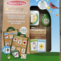 New Melissa & Doug Let’s Explore Indoor/Outdoor Scavenger Hunt Play Set 80 Double-sided Cards