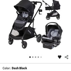 Baby Trend Passport® Switch 6-in-1 Modular Stroller Travel System with EZ-Lift™ Plus Infant Car Seat, Dash Black