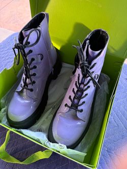Purple combat boots size 8 1/2