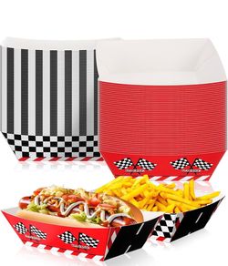 Race car themed disposable food trays