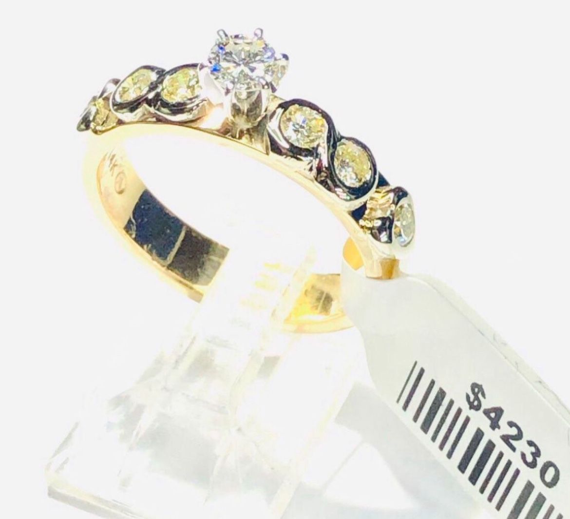 Diamond Ring Engagement / Anniversary Ring HAND MADE NEW NATURAL DIAMONDS π Christmas π SALE -60% UNIQUE HEART AND ETERNITY SET DIAMONDS π