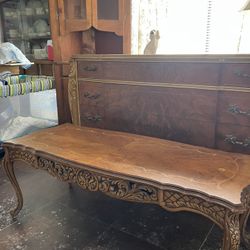 Vintage Antique Coffee Table Bench 