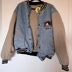 Vintage 90s Disney x Mickey Mouse Denim Varsity Jacket