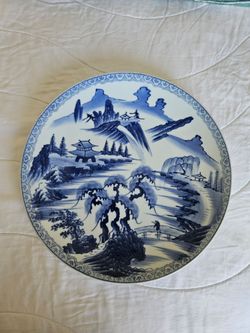 Vintage Japanese Blue & White Plate