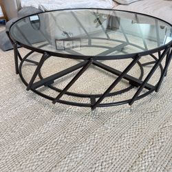 RH Iron Glass Top Table