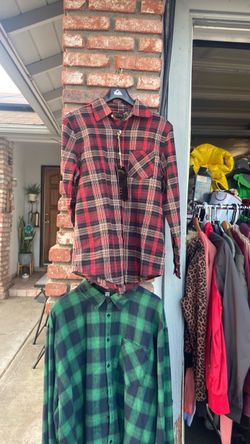 Plaid Flannel Button-Up Shirts – Set of 2