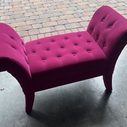 Velvet Bench - Fushia