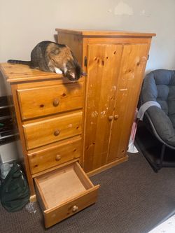Dresser and Cabinet Set