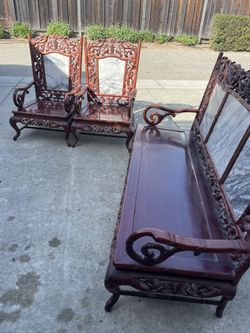 4 Of Chinese Antique Rosewood  Table And Chairs 