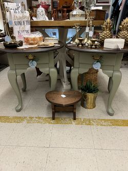 Two Broyhill refinished end Tables