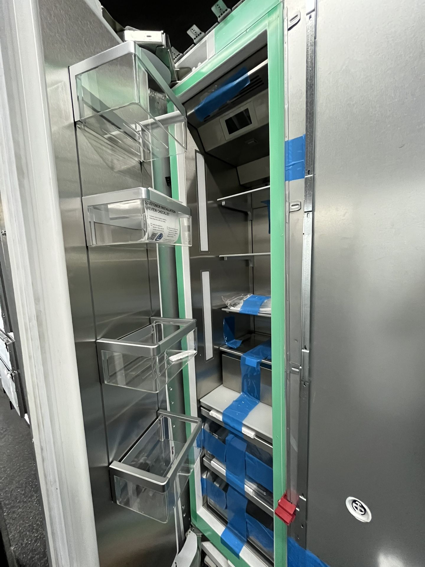 Built In 48” Thermador Panel Ready Column Set Fridge Freezer Ice Maker
