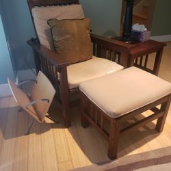 Crate & Barrel Clipper Chair And Ottoman