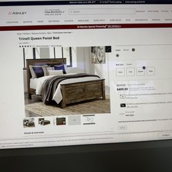 Title Ashley Quincy Queen Bed Frame (Headboard/Footboard/Rails/Foundation)