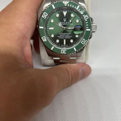 Green And Silver Watch