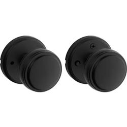 Kwikset Sora Matte Black Bed/Bath Round Rose Door Knob