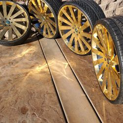 28" Gold Plated Rims