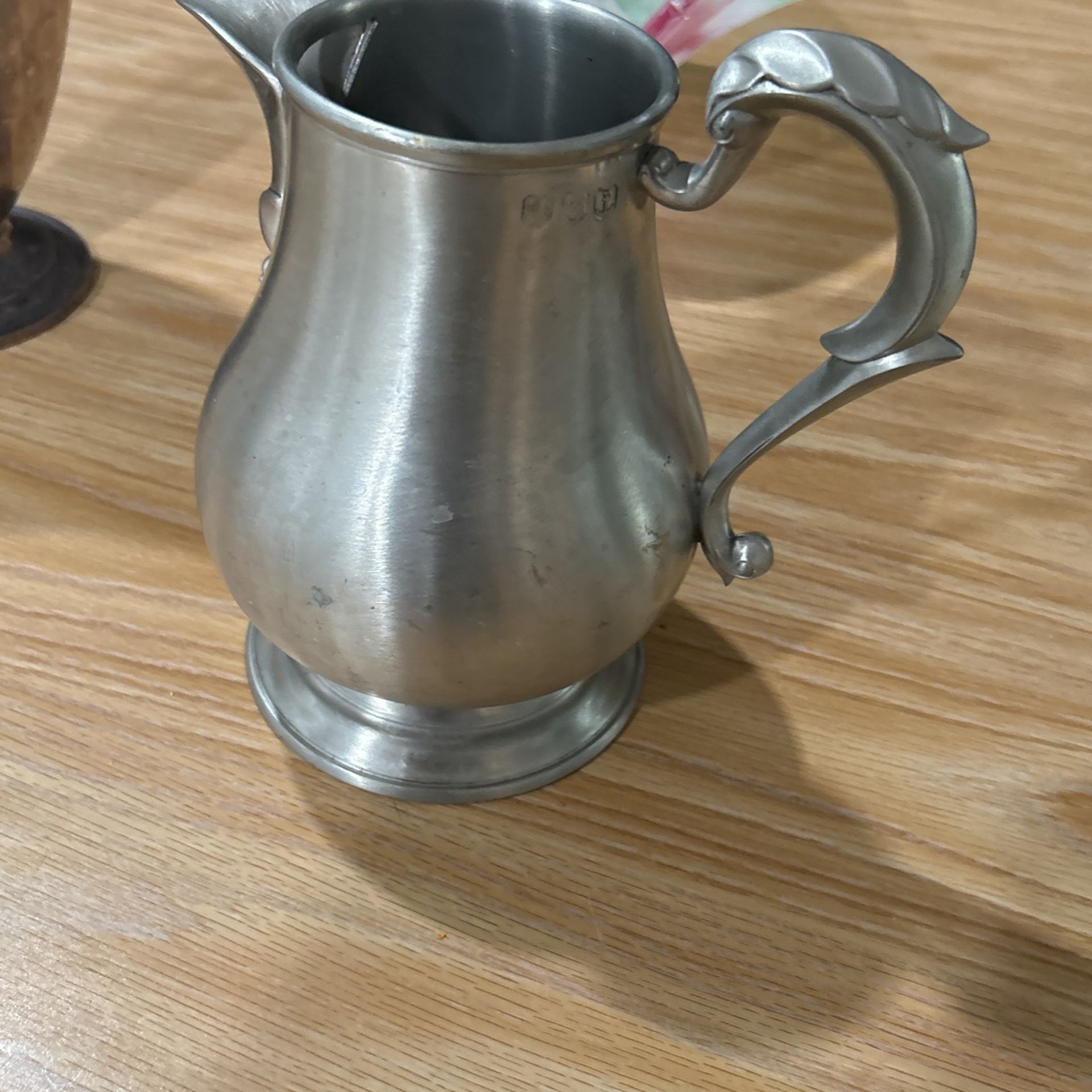 TOWLE PEWTER ENGLAND PITCHER 8.5 INCH W HALLMARKS GORGEOUS VINTAGE ART DECO