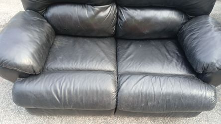 black leather sofa