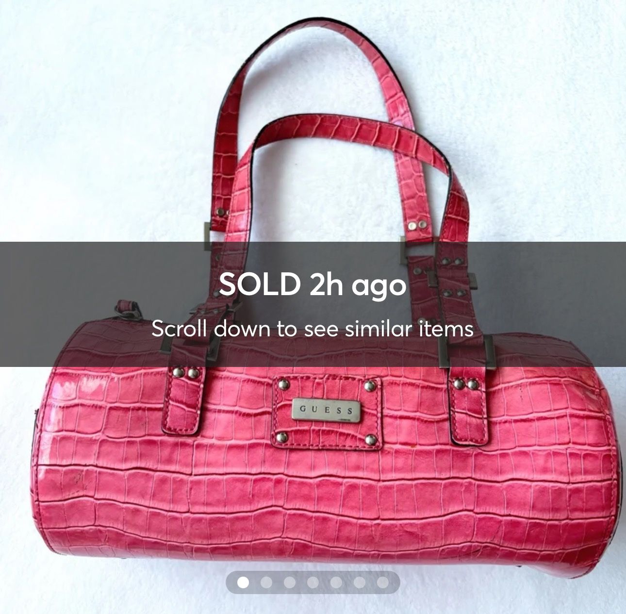 ✨Y2K VINTAGE GUESS PINK BARRL BAG PINK CROC BARREL BAG PINK GUESS SHOULDER BAG✨