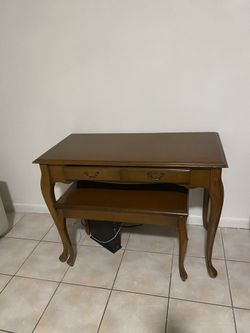 Antique Writing Desk And Storage Bench