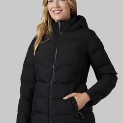WOMEN'S MIDWEIGHT PUFFER TECH JACKET - BLACK / M