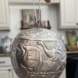 Vintage Elephant Decorative Orb/Ornament. Made in India. Set of 5.